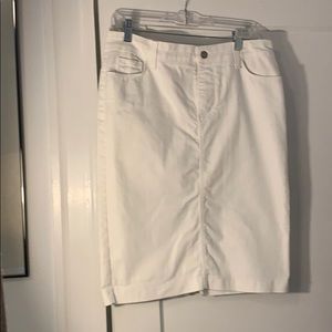 White jean skirt.